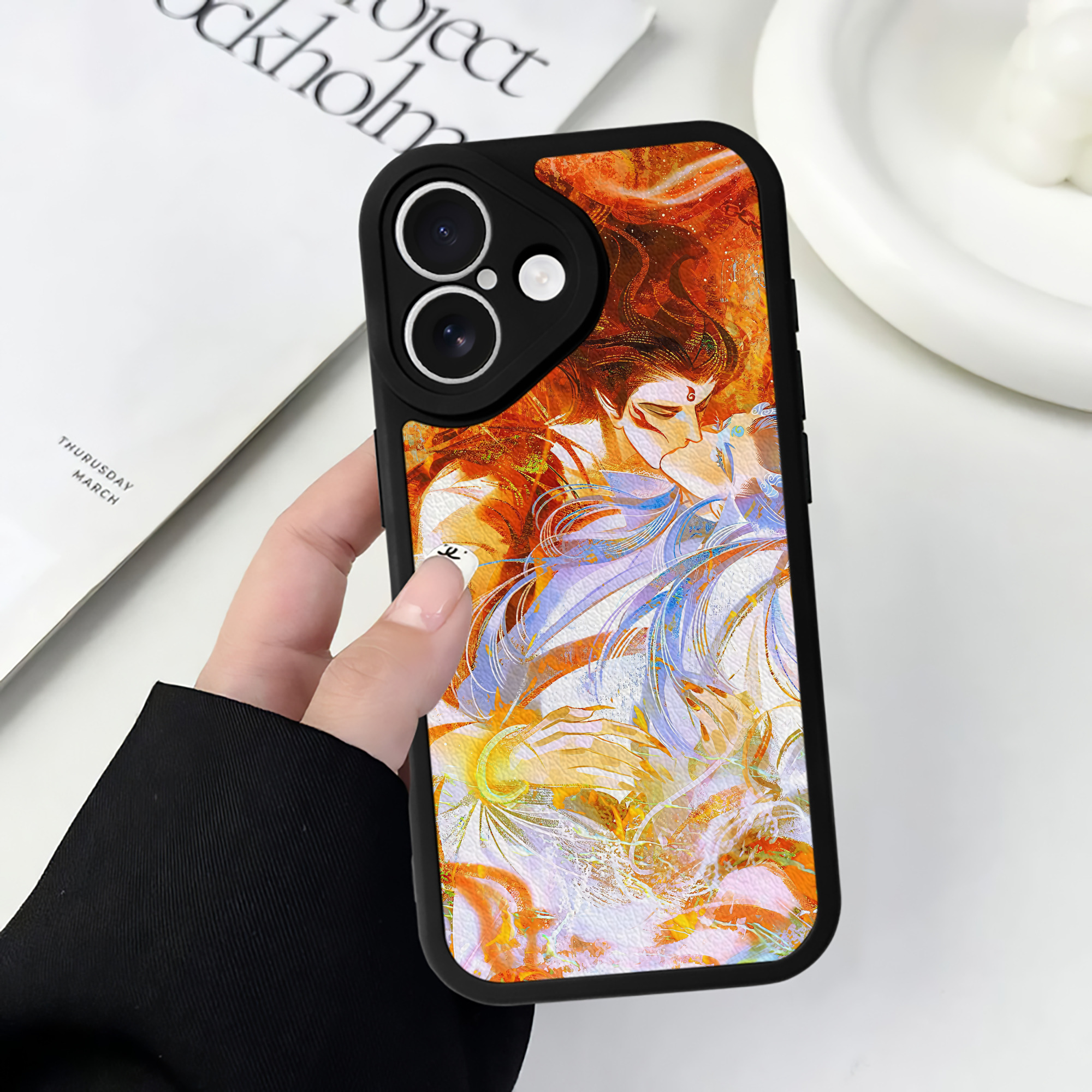 （画像用） Ne Zha 2 ナタ 魔童の大暴れ 【iPhone 16シリーズ対応】シリコンスマホケース（レザー調） 材質：シリコン